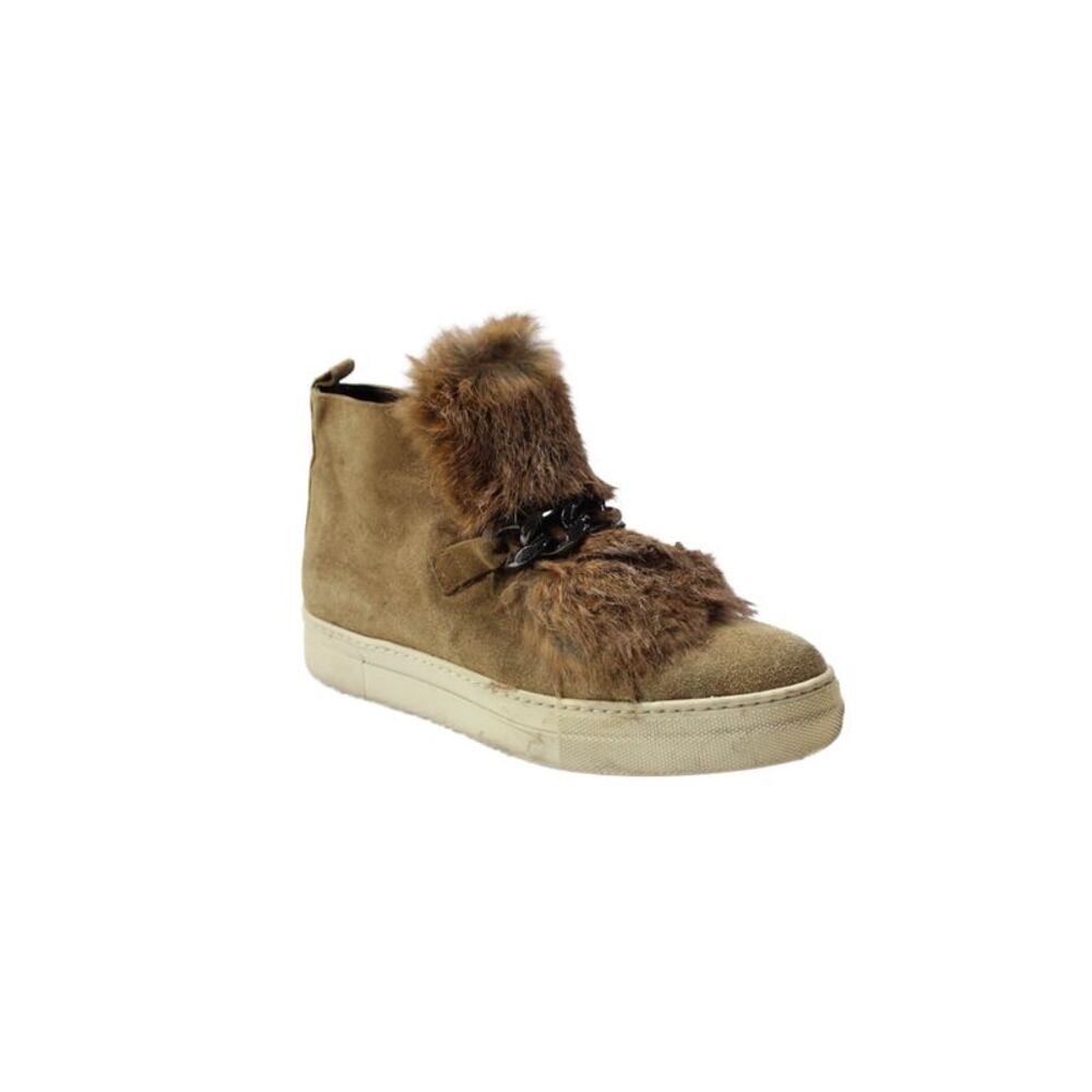 Gabriella Michel Womens Suede Fur Front Zip Up Ankle Boots Brown Size 40 10